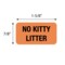 Nevs Label, No Kitty Litter 7/8" x 1-5/8" Flr Orange w/Black VW-0020 - alternate 2